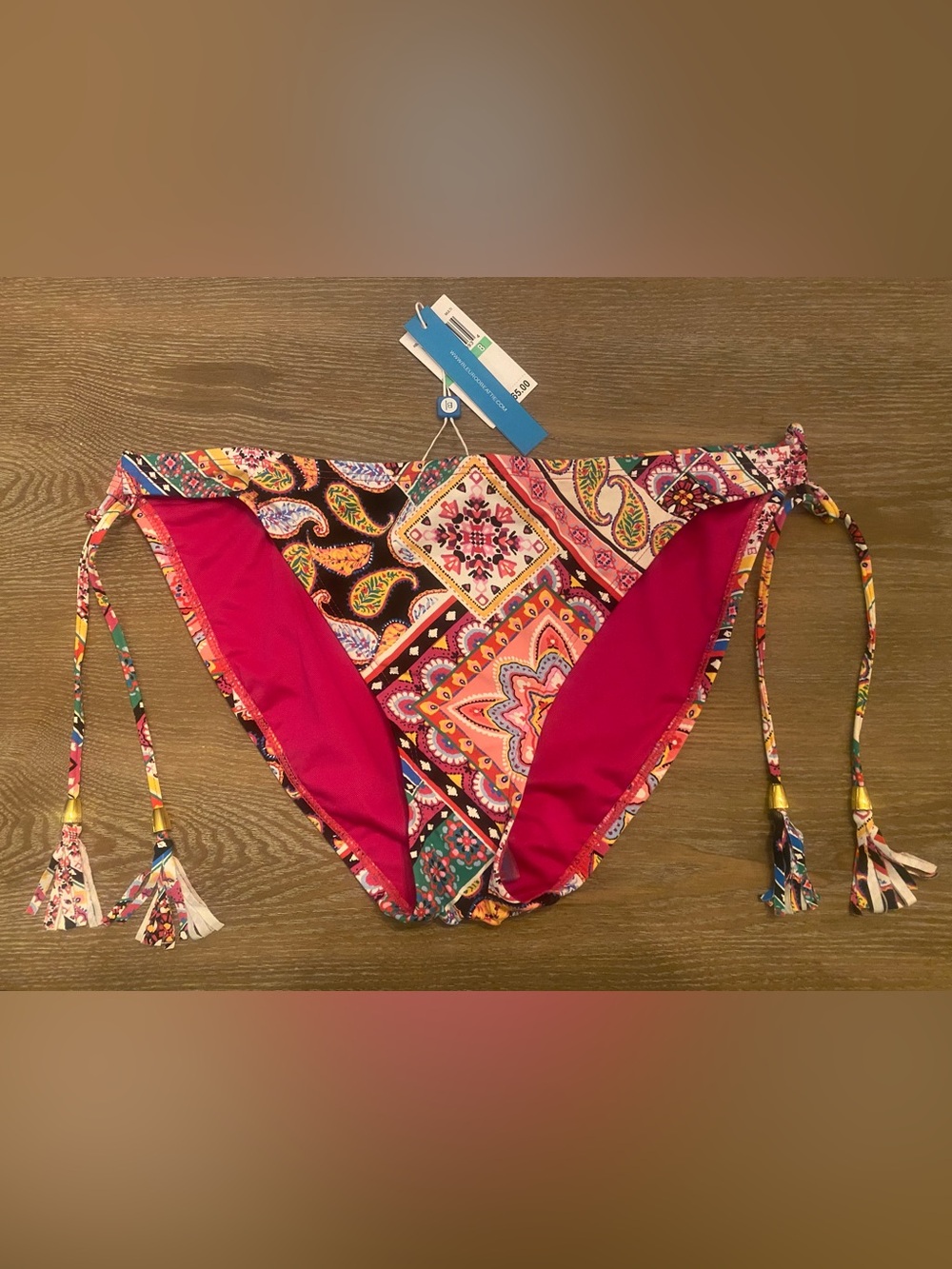 BLEU ROD BEATTIE Paisley Patchwork Side-Tie Bikini Bottoms